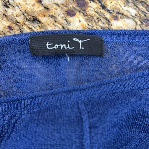 Toni T Blue Viscose Blend Batwing Sleeve Relaxed Fit Tunic Top One Size - Picture 6 of 9